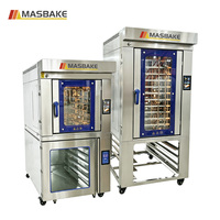 Horno de Convección Eléctrico Comercial con Horno Combinado de Vapor Profoer, 5 y 10 Bandejas, para Hornear Pan y Otros Productos, Horno Rotatorio