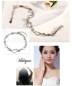 Mặt hàng mới giảm giá bán buôn vòng tay bạc 925 thời trang đính zircon hình trái tim dành cho nữ - Product Image 4
