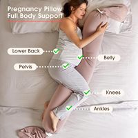 Oreiller de grossesse réglable - Soutien complet du corps pour dormir sur le côté, soutien de l'abdomen, du dos, des jambes et des fesses, housse amovible