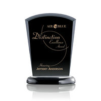 Trophée de reconnaissance exécutive gravé sur mesure avec base en cristal noir et arche, récompense pour l'excellence et la distinktion noble