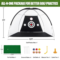 Red de golf de alta resistencia 10x7 pies con domo, juego completo con tapete de césped, 6 pelotas, objetivo de ojo de buey, estacas y tees, para interior y exterior, venta al por mayor OEM