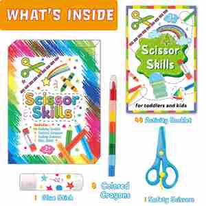 Kindergarten Activity Toy Colorful Diy Art Kits Scissor Skills Craft Custom Coloring <b>Book</b> - Product Image 4