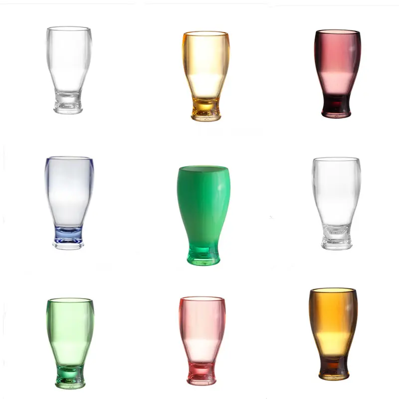אקריליק Drinkware ממוחזר פלסטיק שתיית משקפיים בר מיץ ומים בבית זכוכית גביע-צבעים חבילה