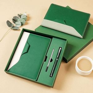 Custom Logo Promotions Business A5 Pu Leather <b>Notebook</b> Journal Planner Gift Set with Pen for <b>Christmas</b> - Product Image 1