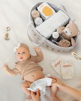 Panier de rangement pour couches, panier à couches en corde de coton de style bohème, grand et robuste, panier de rangement portable pour produits pour bébés