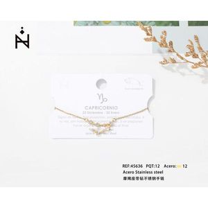 Bracciale in acciaio inossidabile Capricorn con diamanti Pulsera - Product Image 2