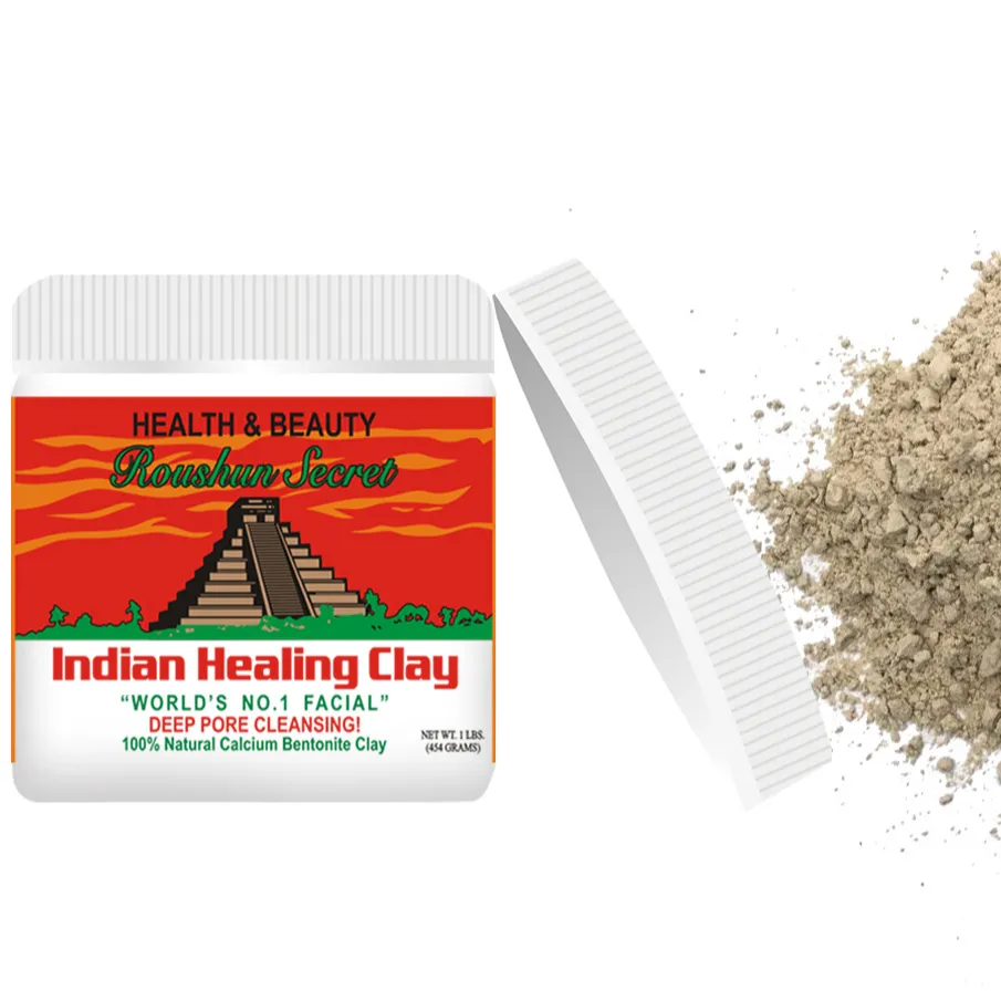 Indian calcium bentonite clay mask 453ml Indian healing clay mud mask deep cleansing pores brightening remove dull oil control