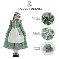 Robe de demoiselle d'honneur pastorale pour enfants Sweet Girl, style pionnier des prairies, manoir européen, imprimé floral, dentelle, nœud, polyester