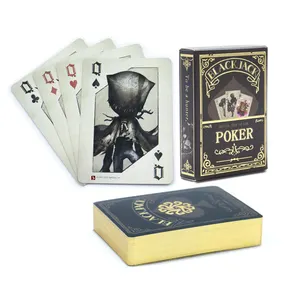 사용자 정의 인쇄 고품질 판매 카드 놀이 갑판 제조 desgin 둔한 블랙 스타일 금박 종이 포커 카드 세트
