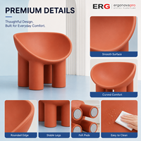Fauteuil de détente sculptural moderne en plastique, chaise d'appoint monobloc moulée, couleurs personnalisées, résistant à l'eau, pour extérieur et salle à manger