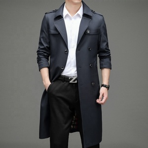 Nouveau <span class=keywords><strong>Manteau</strong></span> Long <span class=keywords><strong>Homme</strong></span> Printemps-Automne 2026 en <span class=keywords><strong>Laine</strong></span>/Soie Tissée, Simple et Décontracté, Anti-Plis, Double Boutonnage, Couleur Unie - Product Image 5