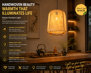 Luminaire suspendu hawaïen exquis et vibrant en bambou tressé <span class=keywords><strong>à</strong></span> la main avec abat-jour en diamant pour l'éclat de l'îlot de cuisine - Product Image 2