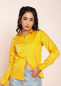 Chemise brodée à col structuré pour femme – Haut décontracté tendance et confortable pour l'été – Blouse élégante pour le bureau - Product Image 2