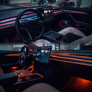 Télécommande SJC améliorée, 64 couleurs LED, accessoires de voiture, décoration intérieure, éclairage d'ambiance pour <span class=keywords><strong>Tesla</strong></span> <span class=keywords><strong>Model</strong></span> 3 <span class=keywords><strong>Model</strong></span> Y 2020-2023 - Product Image 2