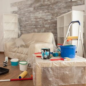 Plastic Drop Cloth 9ft x 12ft 1Mil Thick Waterproof Painting <b>Tarp</b> for Furniture Floor Covering - Product Image 5