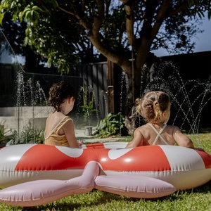 PVC Inflatable Red Peach Spray Mat 152*135*24 CM <b>Water</b> Pad for Kids Summer Playing with Friends Backyard Outdoor - Product Image 4