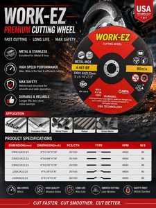 <span class=keywords><strong>Disque</strong></span> de coupe abrasif haute dureté <span class=keywords><strong>230</strong></span> mm (7 pouces) 1,6 mm d'épaisseur, roue de coupe OEM A24T <span class=keywords><strong>pour</strong></span> <span class=keywords><strong>meuleuse</strong></span> d'angle en acier inoxydable - Product Image 3