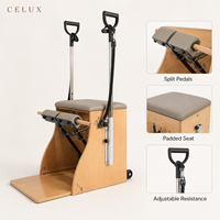 Chaise de Pilates Wunda avec pédale séparée, en bois d'érable, réglable, équipement de studio personnel de haute qualité, construction stable et durable