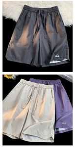 กางเกงกีฬาขาสั้นสำหรับผู้ชายกางเกงวิ่งผ้าคอตตอนโอเวอร์ไซส์แห้งไวปานกลางพิมพ์ลายแฟชั่น - Product Image 4