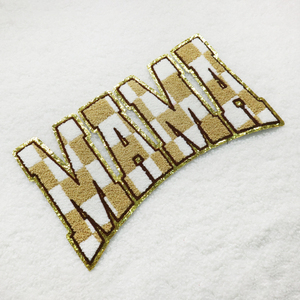 Mode personnalisé patchs à carreaux broderie grande maman Chenille Patch fer sur pour vêtements décorations - Product Image 1