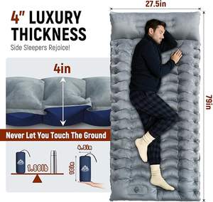 <span class=keywords><strong>Matelas</strong></span> de camping gonflable ultraléger avec pompe à pied intégrée, épais, compact, imperméable, pour randonnée et camping - Product Image 4