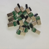 Konektor USB 3.1 Tipe-C Male 24Pin SMT dengan Pelindung Cangkang Baja Tahan Karat 3A Terdaftar 30V untuk Pembuatan Kabel Data