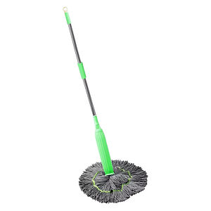 Mopa de limpieza de suelos 2 en 1 con cabezal de mano, palo largo de acero inoxidable, para limpieza en húmedo/seco, con sistema de giro inteligente, de plástico absorbente para limpieza interior. - Product Image 2