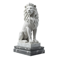 Statues de lions en marbre de grande taille, blanches, pour l'extérieur, à vendre
