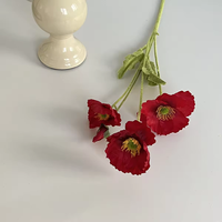 Bunga Buatan Sutra Poppy 6 Tangkai, Elegan, Lembut, dan Besar, Laris Manis untuk Dekorasi Pernikahan, Pesta Rumah, dan Hiasan Meja