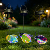 Solarleuchte Handgefertigt Warmweiß Ländlicher Stil Metall Biene Marienkäfer Outdoor Wanddekoration Eisen Schillernde Dekorative Verzierung
