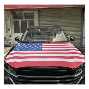 2024 nouveau produit en gros de haute qualité taille personnalisée vous Logo Spandex tissus capot de voiture capot bannière drapeau pour voiture individuelle