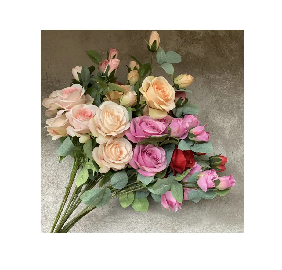 Искусственный цветок высокого качества, искусственный цветок, настоящая розовая искусственная Роза для свадьбы, украшения дома