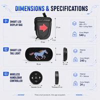 Kit d'affichage LED intelligent pour vélo avec application, sac à affichage LED personnalisable, feu arrière et contrôleur de guidon sans fil pour la conduite nocturne à vélo