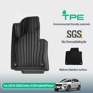 100% <span class=keywords><strong>Tapis</strong></span> de sol et revêtements de cargaison en TPE écologiques pour <span class=keywords><strong>Volvo</strong></span> <span class=keywords><strong>XC60</strong></span> 2018-2026 (plate-forme SPA, B5 MHEV/T8 PHEV)- 3D Laser Fit - Product Image 2