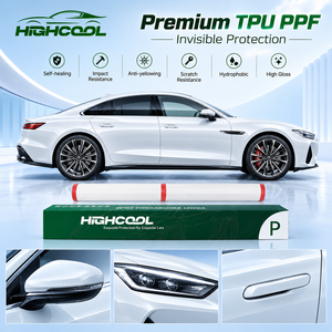 HIGHCOOL Wholesale Clear TPU Paint Protection <b>Film</b> Transparent <b>PPF</b> Anti Scratch Hydrophobic High Gloss <b>Film</b> for Vehicle Body - Product Image 1