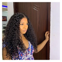 Perruque Lace Frontal Wig bouclée birmane, extensions de cheveux de différentes couleurs, tissage en lot ondulé naturel, double tirage