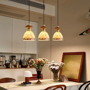 Vintage Style Pendant <b>Light</b> E27 Led Round <b>Single</b> Head Chandelier For Bedroom Dining Room Entryway - Product Image 3