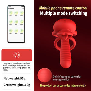 3-in-1 afstandsbediening siliconen vibrator met orgasme clitorale stimulatie en cum-locking masturbatiering voor koppels, cockring - Product Image 4