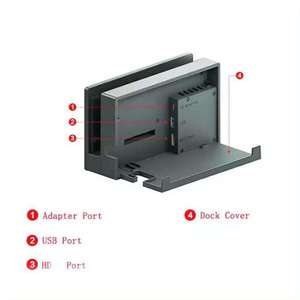 Station d'accueil pour <span class=keywords><strong>Switch</strong></span>, support de remplacement pour Nintendo <span class=keywords><strong>Switch</strong></span>, sortie HD 1080P, connexion <span class=keywords><strong>TV</strong></span> et station de charge pour console <span class=keywords><strong>Switch</strong></span> - Product Image 5