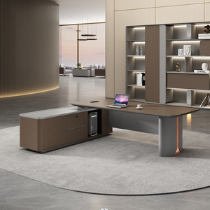 Nhà Máy Bán Hàng Trực Tiếp 2.0 M MDF Có Thể Điều Chỉnh Sang Trọng Văn Phòng Bảng Hiện Đại L Hình Dạng Bàn Văn Phòng Cho CEO - Product Image 3