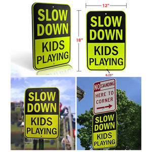 Panneaux de signalisation routière en aluminium sur mesure. Attention : Panneaux d'identification des enfants. Taille standard : 12*18 pouces. - Product Image 2