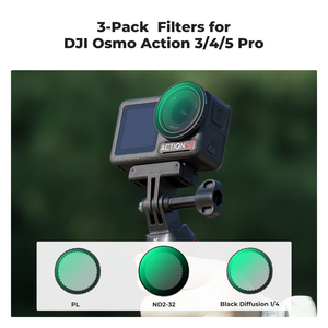 Kit de filtres pour caméra d'action K&F Concept ND2-32 & PL & <span class=keywords><strong>Black</strong></span> <span class=keywords><strong>Mist</strong></span> <span class=keywords><strong>1</strong></span>/<span class=keywords><strong>4</strong></span> pour DJI Osmo Action 3/<span class=keywords><strong>4</strong></span>/5 <span class=keywords><strong>Pro</strong></span> HD, multi-couches - Product Image 2