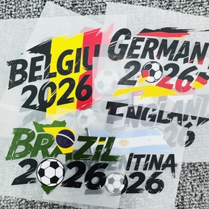 Transferts personnalisés DTF pour clubs mondiaux 2026, autocollants imprimés personnalisés pour animaux de compagnie, designs de transferts DTF pour équipes de la <span class=keywords><strong>Coupe</strong></span> de Football, prêts à presser - Product Image 1