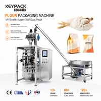 Machine d'emballage automatique de farine VFFS avec remplisseur à vis sans fin, anti-poussière, 1-2 kg, qualité alimentaire, fabricant Keypack