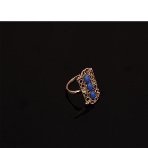 Ensembles de bijoux africains de mode pour femmes en résine bleu pendentif déclaration de luxe saoudien plaqué or 18 carats Dubai mariage ensemble de bijoux de mariée - Product Image 6