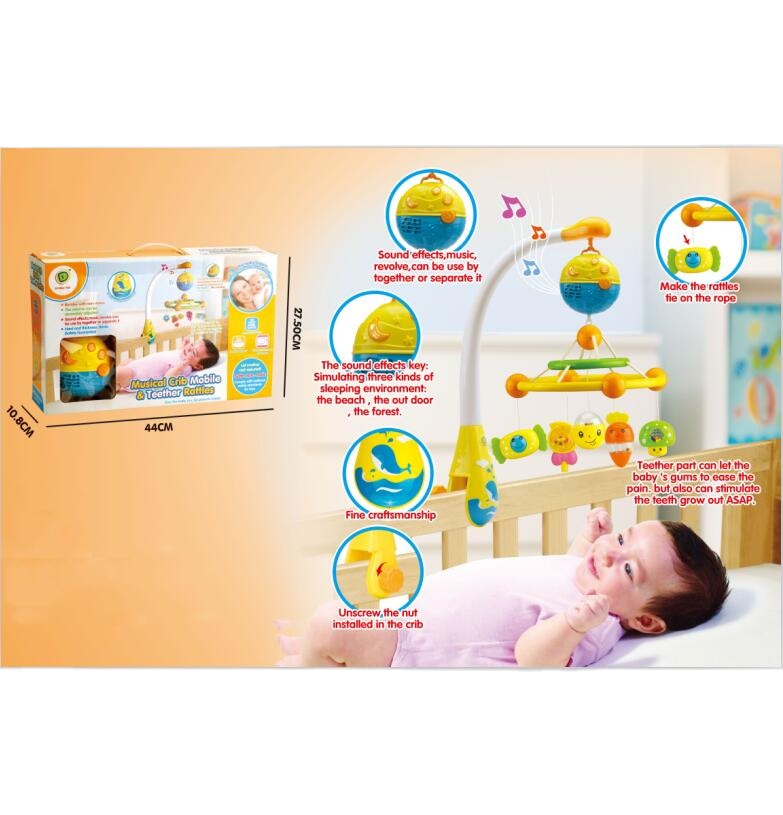 online baby toy teether rattles baby play well colorful crib mobile toys musical mobile for baby