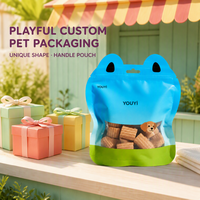 Pochettes personnalisées pour friandises pour animaux, sacs à fermeture éclair de forme spéciale, conception et impression personnalisées, emballage cadeau pour animaux de compagnie en vente au détail