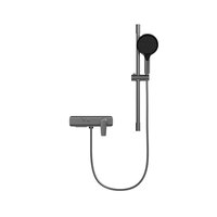 Mitigeur de douche apparent HONGDEC gris anthracite à 2 fonctions avec commande à clavier, levier unique, bec de sortie inférieur et douchette à main