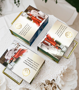 Tùy chỉnh <span class=keywords><strong>2025</strong></span> hộp lời mời đám cưới ngày đặc biệt Quà Tặng hộp giấy với xử lý lưu trữ hộp có thể gập lại hình chữ nhật Linen - Product Image 1