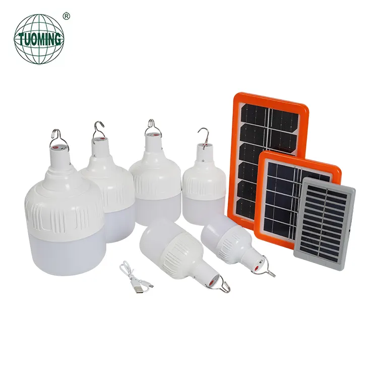 Professional Design Outdoor Night Market Portable Rechargeable Emergency Light Solar Bulb